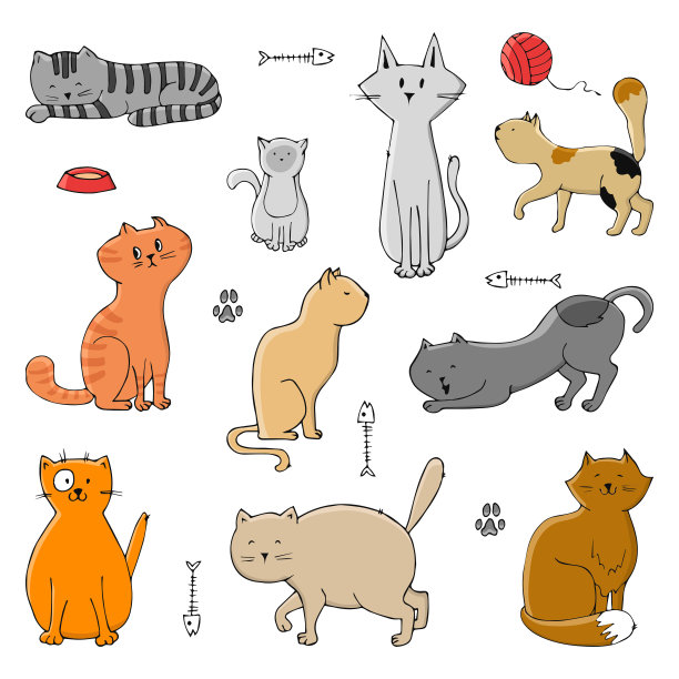 为你的设计手绘猫集。图片下载