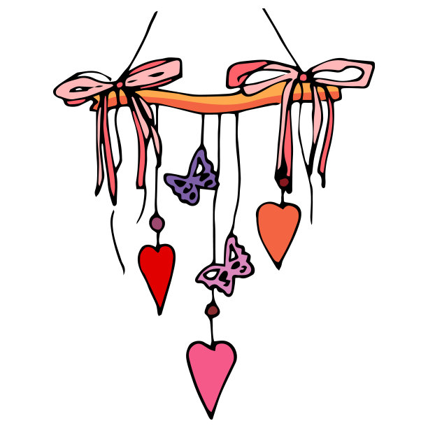 装饰吊坠彩色矢量涂鸦图片下载