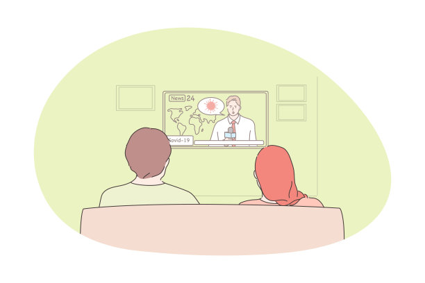 看电视、节目、新闻、天气预报概念图片下载