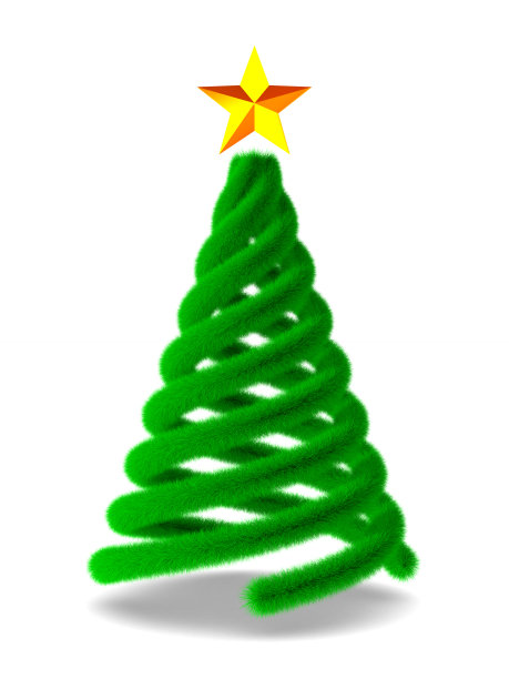白色背景上的圣诞树。孤立的3 d演示图片下载