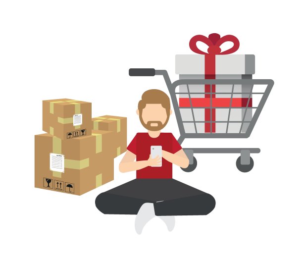 网上购物，手机，礼盒。图片下载
