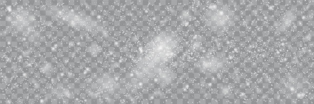 飘落的雪花孤立在透明的背景矢量插图图片下载