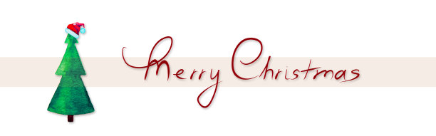 圣诞快乐水彩背景与绿色冷杉树。图片下载