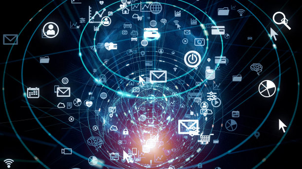 通信网络概念在网络空间。抽象的背景动画。图片下载