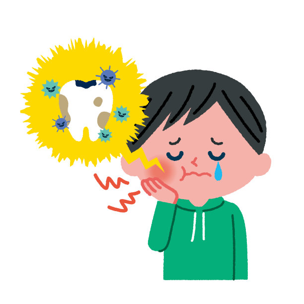 一个有蛀牙的孩子的插图材料图片下载