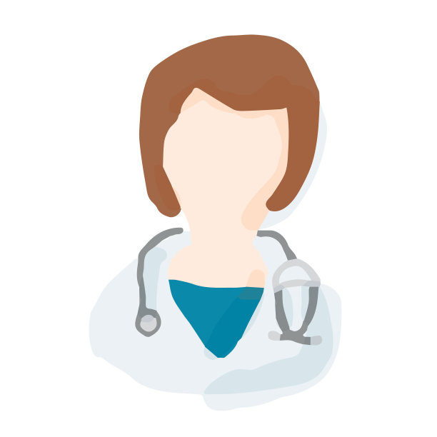 女医生;手绘矢量插图像木版印刷图片下载