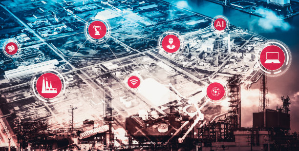 工业4.0技术概念——第四次工业革命的智能工厂图片下载