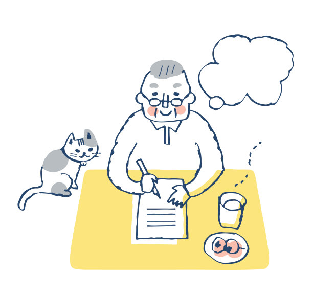 一位长者在桌前写信图片下载