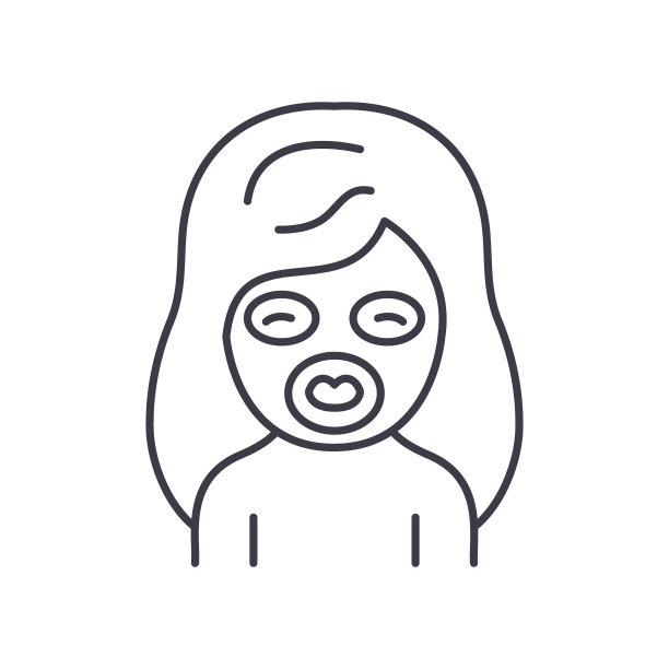 化妆面具图标，线性孤立的插图，细线矢量，网页设计标志，轮廓概念符号与可编辑的笔触在白色的背景。图片下载