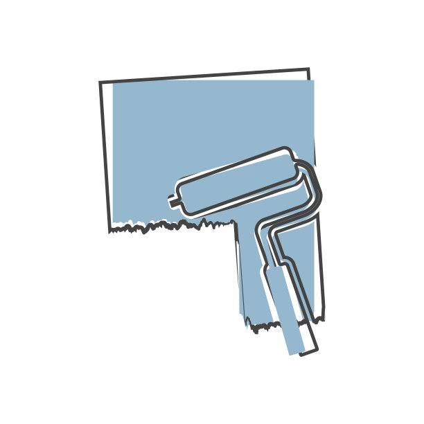 矢量图标图像油漆辊卡通风格的白色孤立背景。图片下载