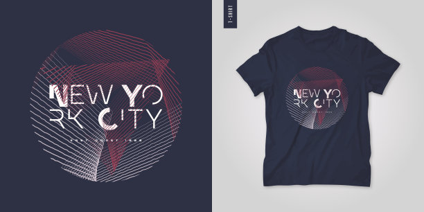 纽约市。t恤几何矢量设计，海报，打印，模板图片下载