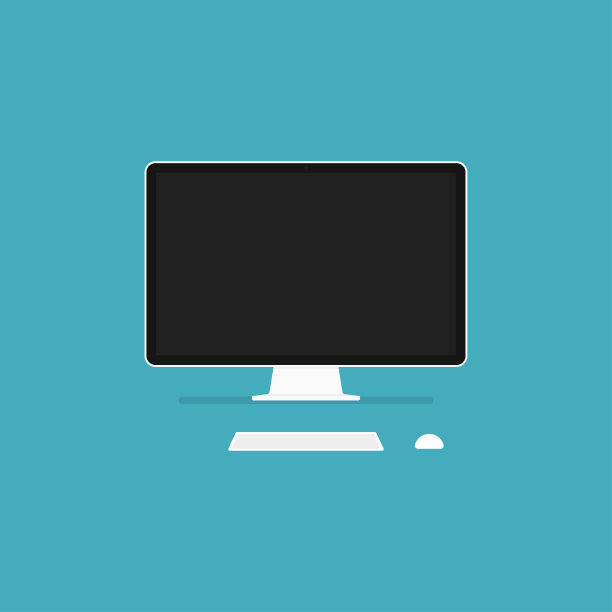 电脑显示器。电脑显示器屏幕。监控矢量图标。平面图形设计。股票向量。图片下载