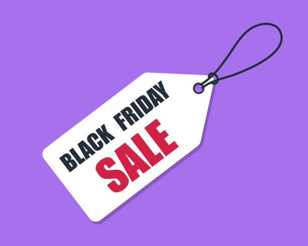 黑色星期五特价标签。价格标签和文字。提升的迹象。矢量图素材图片