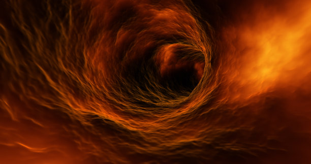 3 d抽象的隧道。火焰和火焰周围的3D渲染图片下载