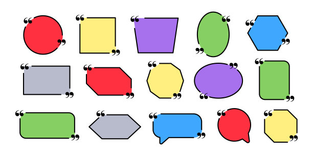 多彩的报价框系列。带有引号的文本框。演讲泡沫。文本的地方图片下载