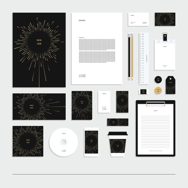 抽象的几何公司标识。文具。创意设计。图片下载