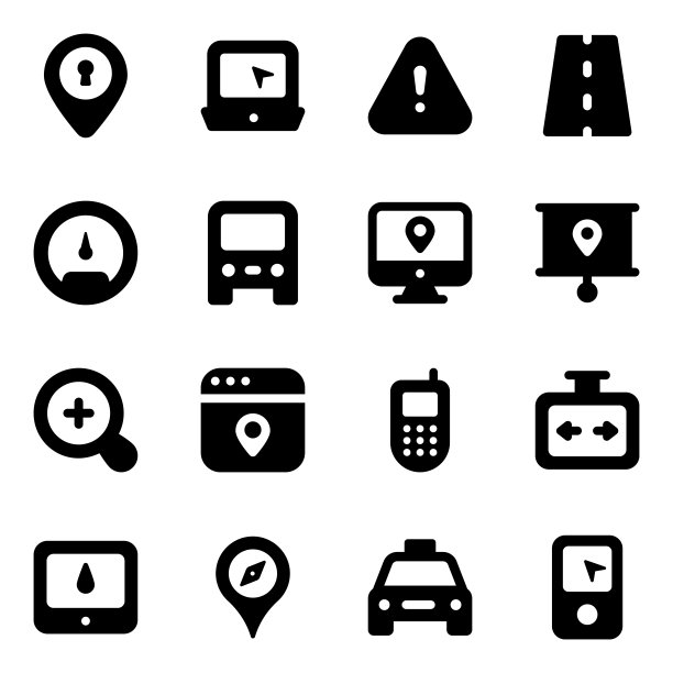 地图与导航Glyph图标包图片下载