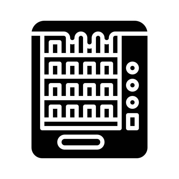 雪镇在冬天相关的自动售货机与按钮和冰矢量在固体设计，图片下载