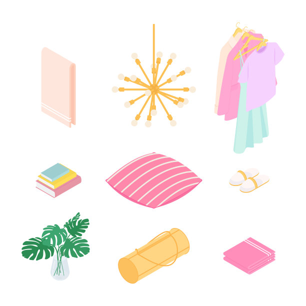 等距家居装饰及家具套装图片下载