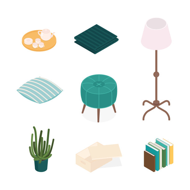 等距家居装饰及家具套装图片下载