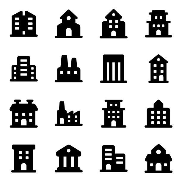 建筑实体图标包图片下载