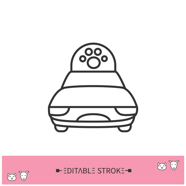宠物出租车线路图标。可编辑的图片图片下载