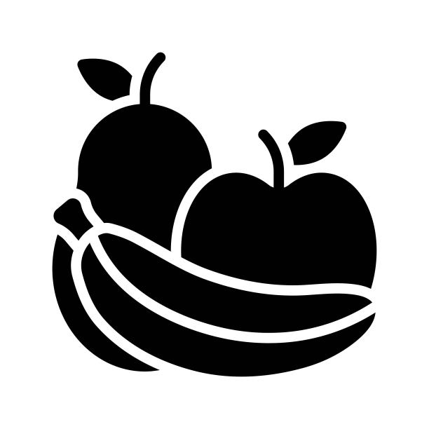 Dia de los或与死亡有关的死亡水果香蕉，苹果矢量固体设计，图片下载