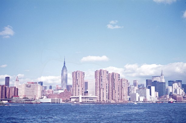 从哈德逊河俯瞰纽约市图片下载