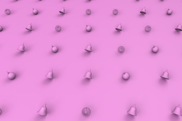 圣诞饰品的粉红色背景的3d渲染图片下载