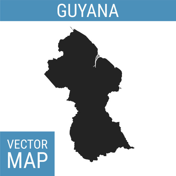 圭亚那地图与标题图片下载