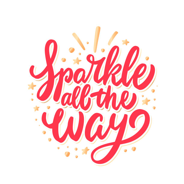 一路闪耀。圣诞快乐矢量字母贺卡。图片下载