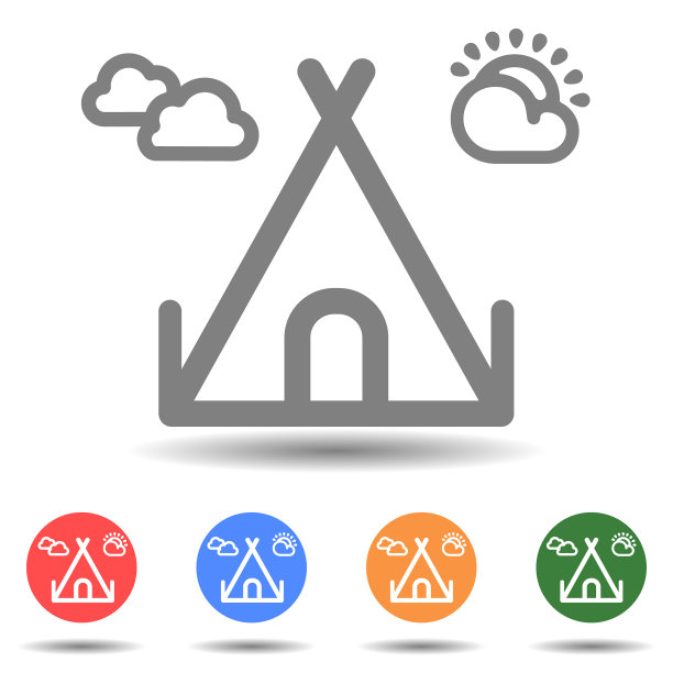 露营帐篷轮廓矢量图片下载