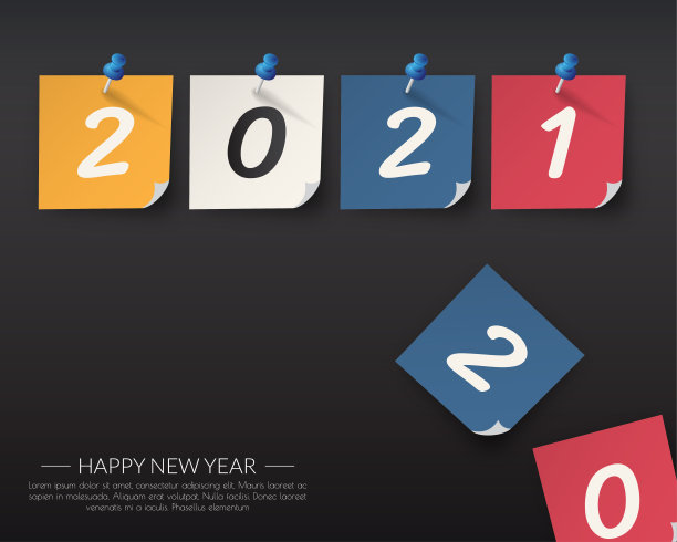 2021年新年快乐。问候卡。抽象的背景。矢量插图。图片下载