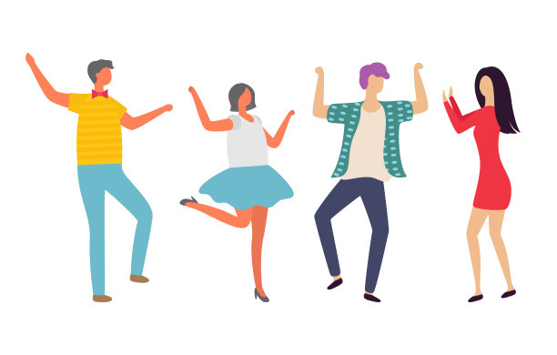 情侣舞蹈矢量素材图片下载