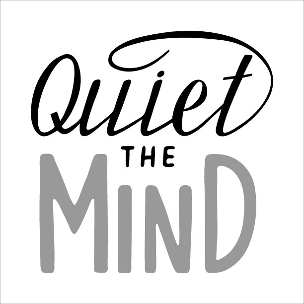 瑜伽字母安静的心灵矢量插图图片下载