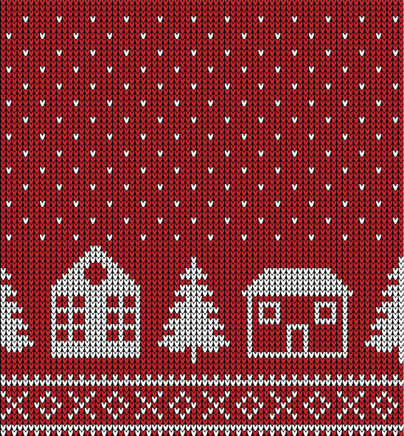 用牛编织圣诞和新年图案。羊毛针织毛衣设计。墙纸、包装纸、纺织品印花。图片下载
