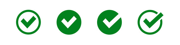 检查标记设置绿色图标在平。矢量勾是符号图片下载