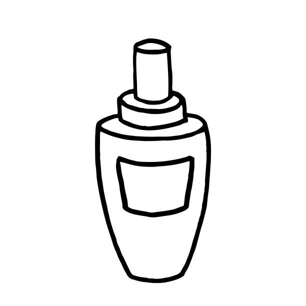 矢量涂鸦香水或血清增强瓶。手绘草图。图片下载