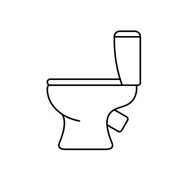 厕所。。。浴室用陶瓷洁具的线性图标图片下载