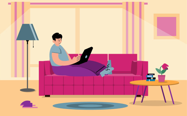 呆在家里工作的概念人坐在图片下载