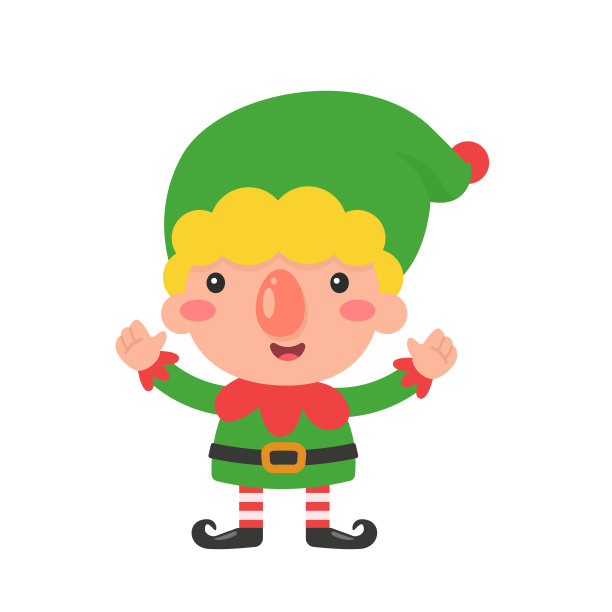 圣诞节，一个穿着毛衣的卡通小孩在雪地里玩耍图片下载