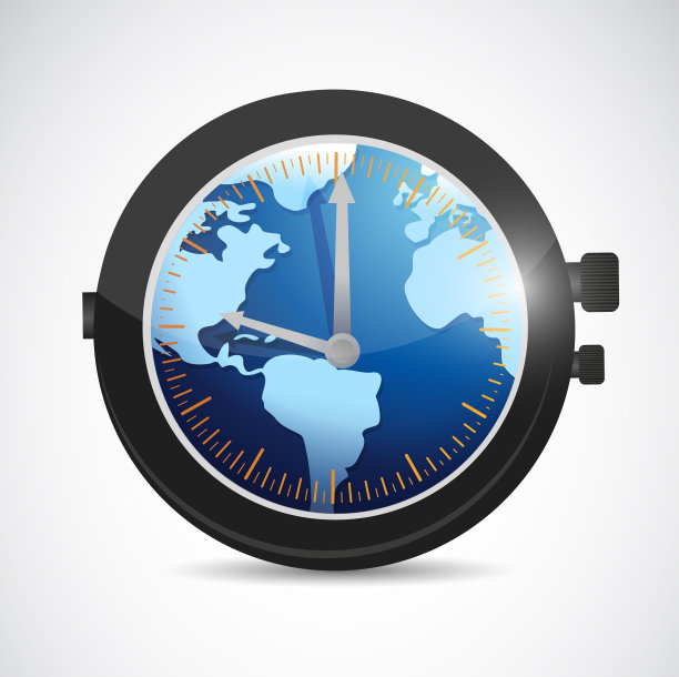 世界与手表插画设计图片下载