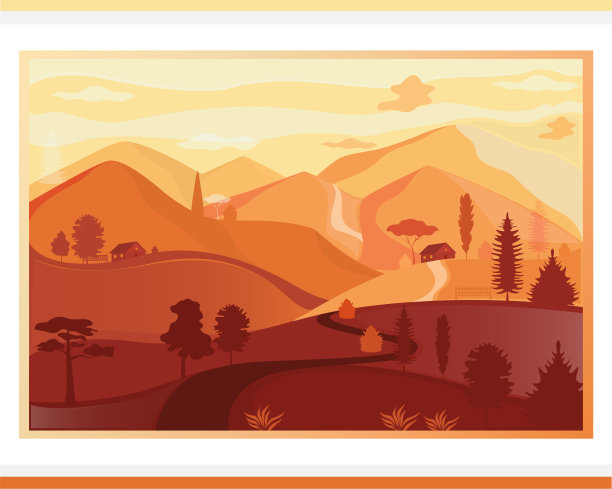 自然景观：山景矢量海报图片下载