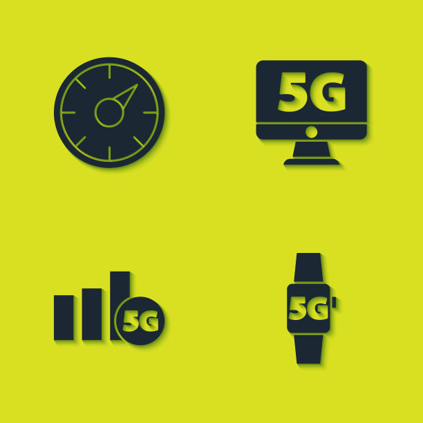 设置“数字测速仪5G”、“智能手表网络”、“带图标监控”。向量图片下载