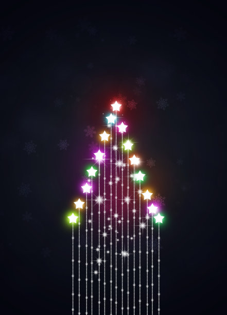 五彩缤纷的节日星树图片下载