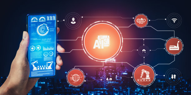 工业4.0技术概念——第四次工业革命的智能工厂图片下载