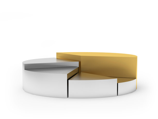 金和银空白饼图图片下载