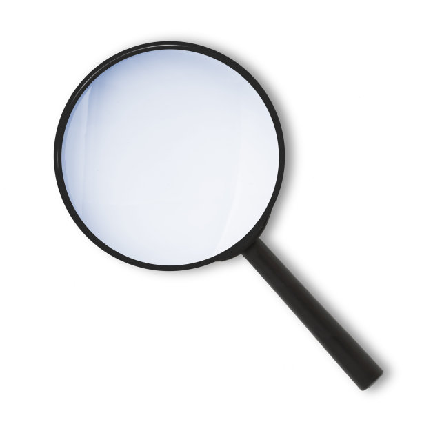 放大镜顶视图与蓝色透镜图片下载