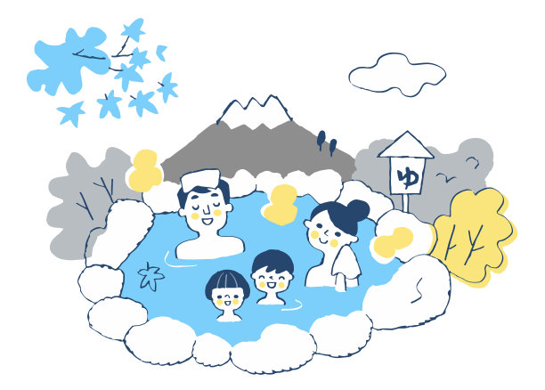 日本家庭在露天浴室放松图片下载