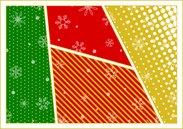 圣诞彩色漫画插图和雪晶体布局框架图片下载